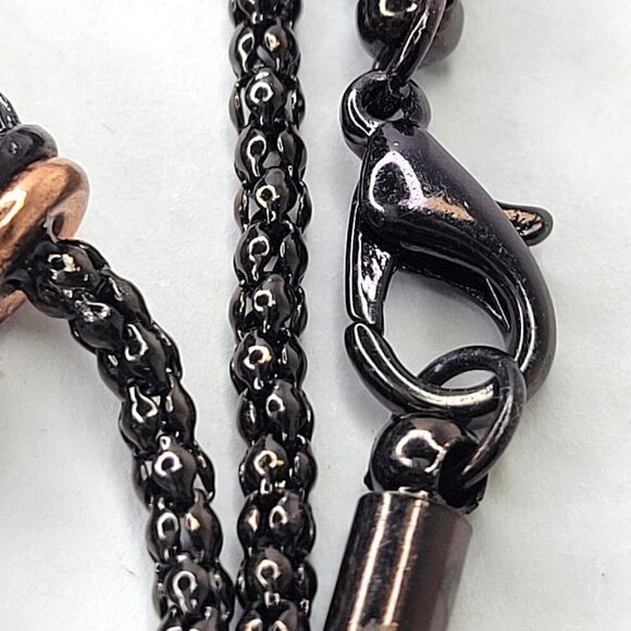 Bronze Gold Necklace With Rhinestones - Picture 7 of 9